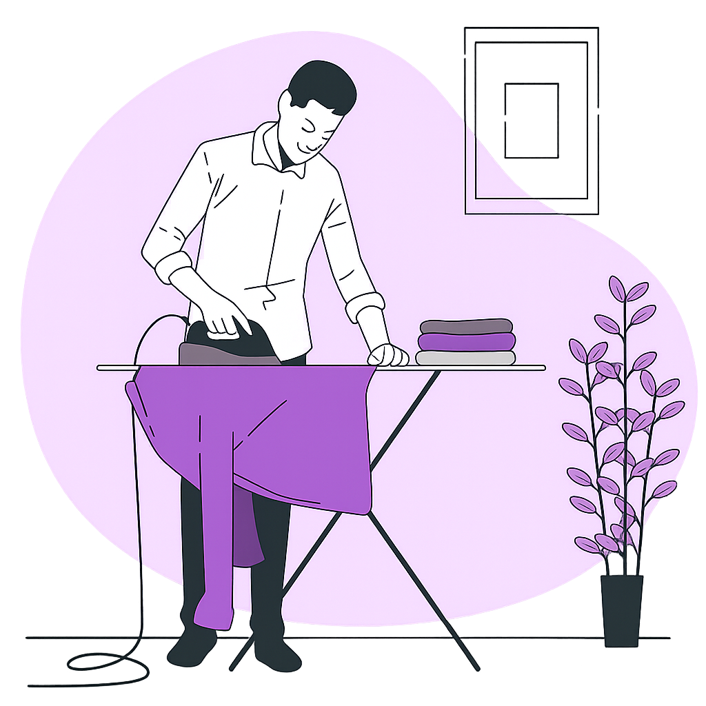 Partner with Purple Dry Illustration representing laundry partnership